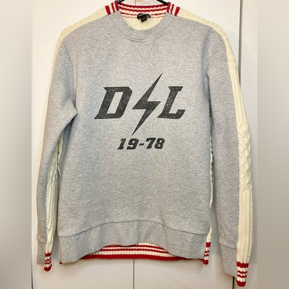 Diesel Sweater Red/White striped collar - Mens Diesel Sweater Ptp 21”